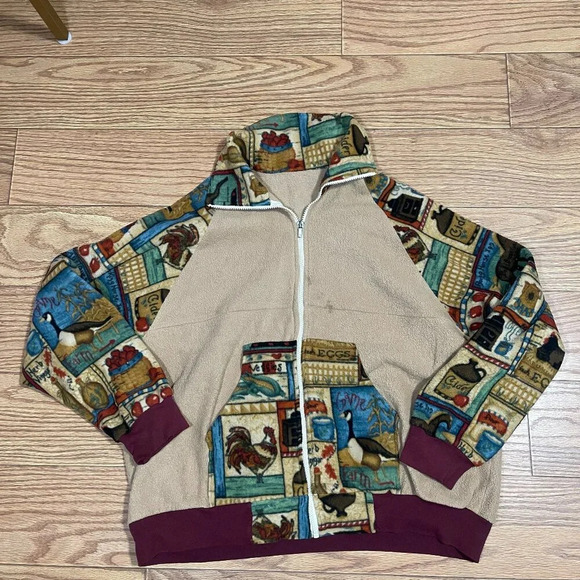 Vintage Handmade Fleece Jacket Large - Picture 1 of 7